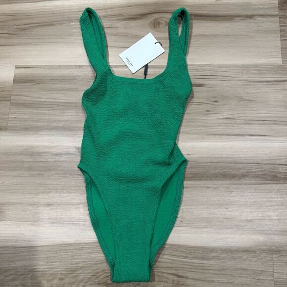 NEW Bond-Eye Australia The Authentic Crinkle One Piece Swimsuit Women’s OS Green - Picture 2 of 6